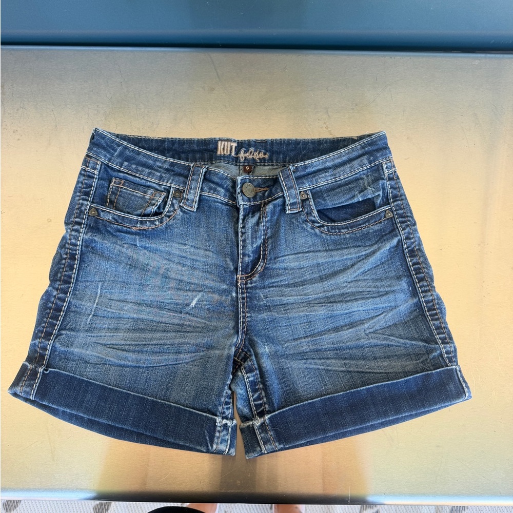 Kut from the Kloth Medium size 8 Blue Rolled Hem Denim Shorts